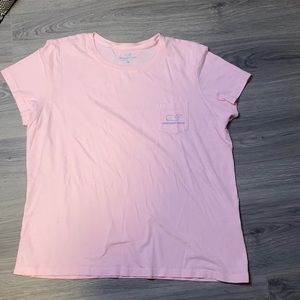 Vineyard Vines pale pink whale shirt